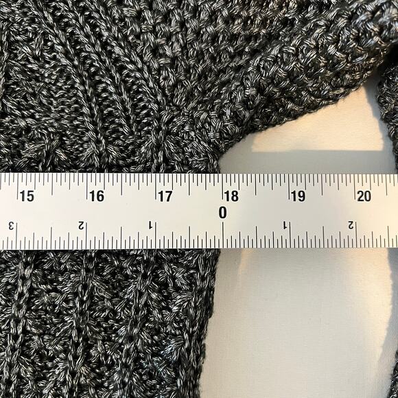 Calvin Klein Jeans Open crochet Knit Chunky Sweater Women's Med Metallic Silver - Picture 5 of 8